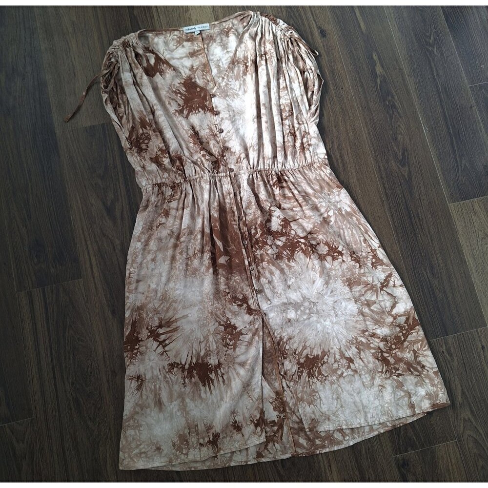 💙 Absolutely Famous Dress Oversized Boho Style Ruched Sleeve 100% Rayon